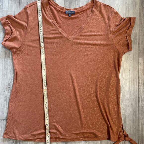 Democracy Rust V-Neck Blouse - Picture 8 of 13